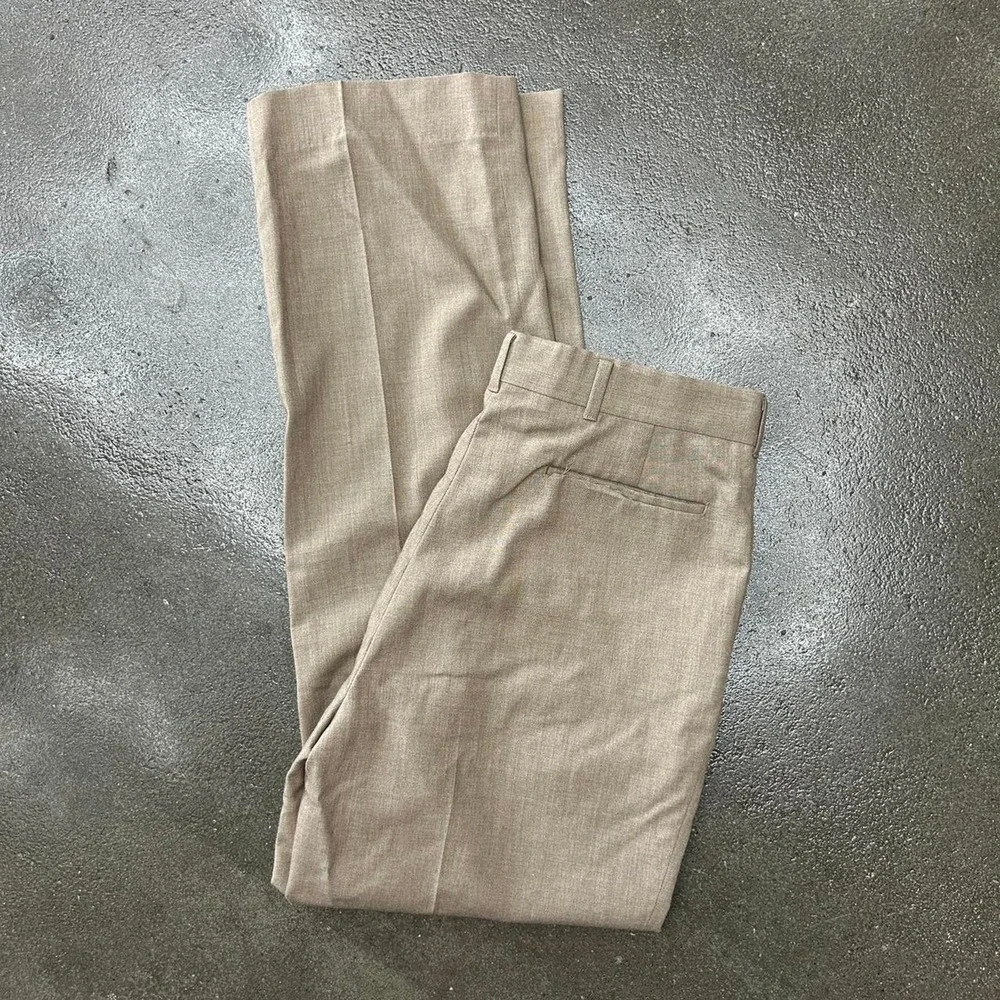 Vintage 80s Haggar Tan Single‎ Stitch 34x32 Trouser Dress Pants